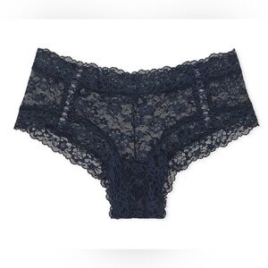 NWT Victoria's Secret The Lacie Lace Cheeky Panty - Noir Navy - Size L